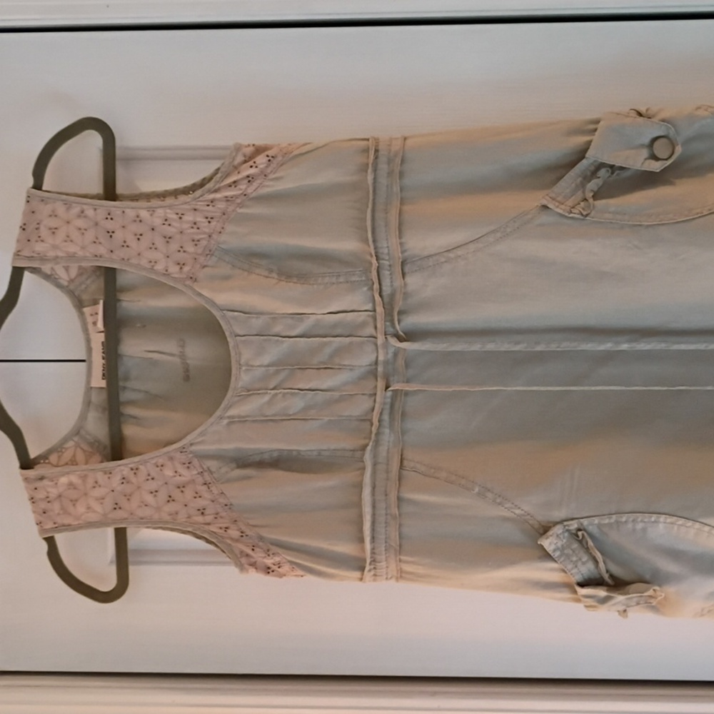DKNY Beige Mini Dress with Pocket Details